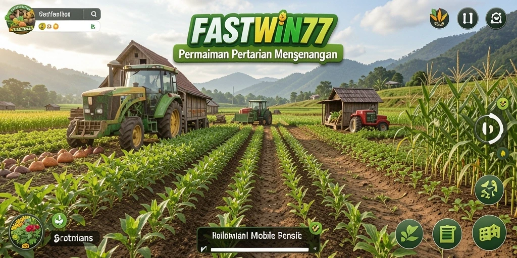 Screenshot menunjukkan gameplay seru di ladang pertanian.