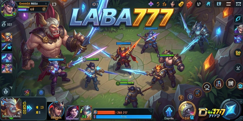 Tampilan gameplay LABA777 yang menegangkan di arena MOBA.