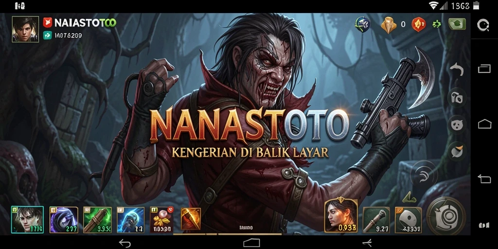 Tampilan gameplay NANASTOTO yang menegangkan dan mencekam.