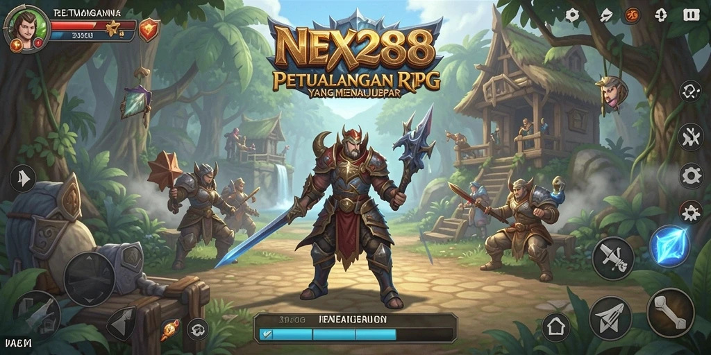 Tampilan gameplay NEX288 yang menampilkan pertarungan seru dan karakter menarik.