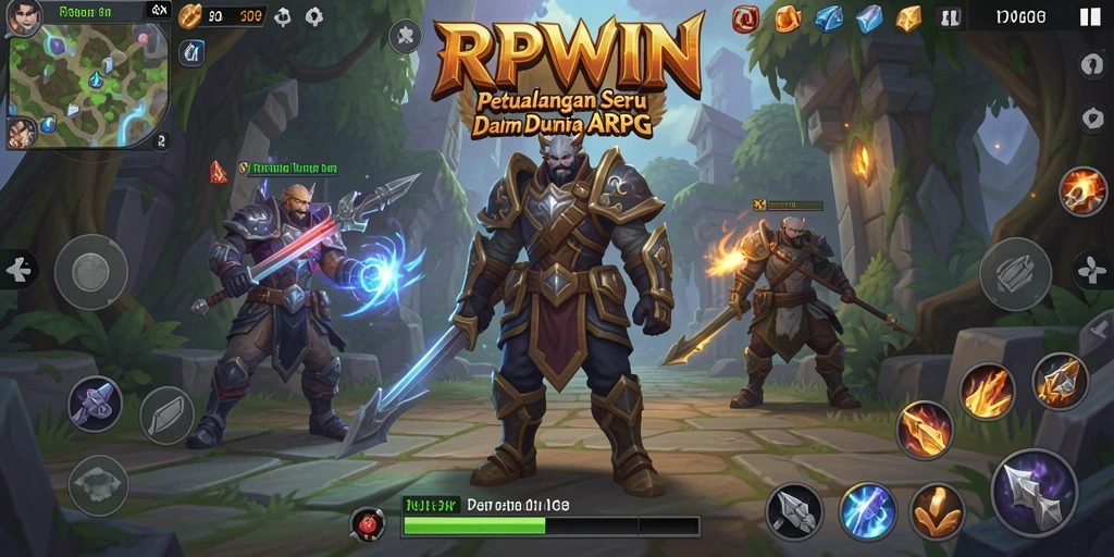 Tangkapan layar RPWIN menampilkan aksi pertarungan seru di dunia fantasi.