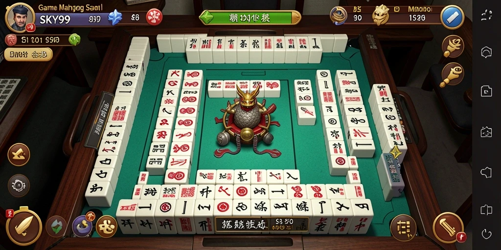 Tampilan menarik dari gameplay Mahjong di SKY99.