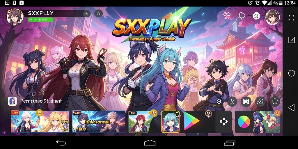 Screenshot gameplay SXXPLAY menampilkan gaya anime yang menawan.