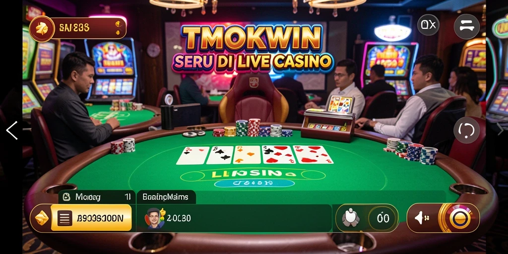 Tampilan gameplay Live Casino TMOKWIN yang menarik dan mendebarkan.